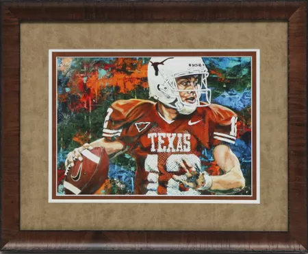 Triple matting option for custom picture framing featuring Hurst Colt McCoy