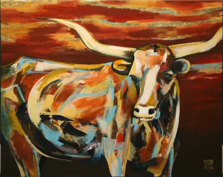 Commissioned Art for Your Home artwork at Austin Art & Frame featuring Kotzeva Longhorn VII