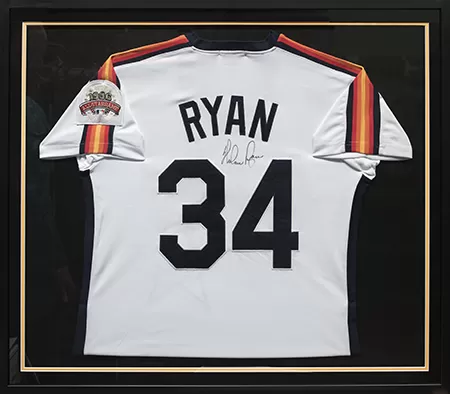 Matching Items to be Framed custom framing example featuring Jerseys Ryan Double Mat m