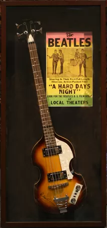 Guitars and Music Memorabilia custom framing example featuring Guitar2 in Austin