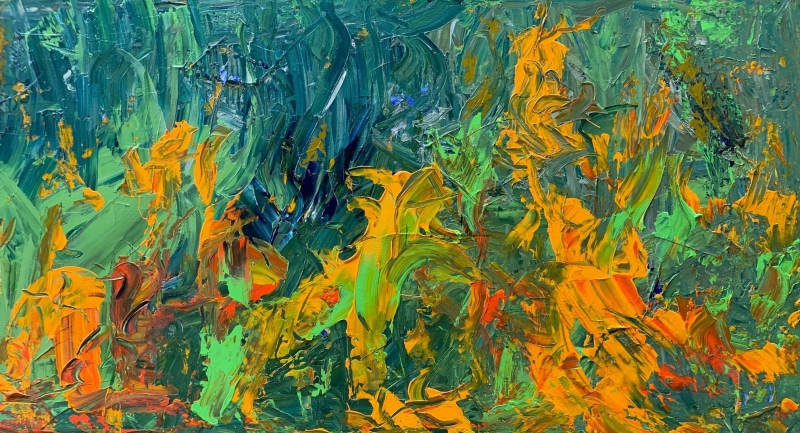 Zinnias by artist Jac Smith